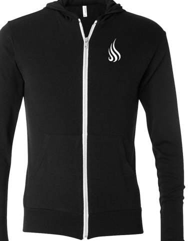 Flame Lightweight Zip-up Hoodie (Black)
