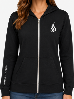 Flame Lightweight Zip-up Hoodie (Black)