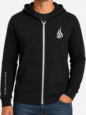 Flame Lightweight Zip-up Hoodie (Black)