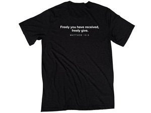 Matthew 10:8 (T-shirt, Black) - Christ For All Nations Store - Christian Products